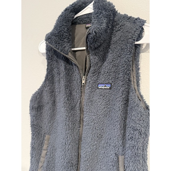 Patagonia Women's Navy Blue Fleece Vest Medium Full Zip Sherpa - Picture 3 of 3